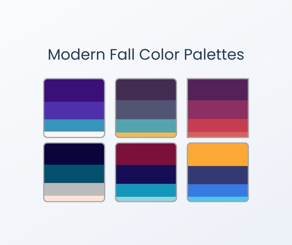 Modern fall color palettes as inspiration for what to wear for fall family photos