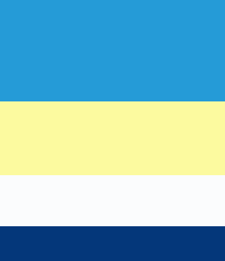 palette example of blue, yellow, white, and navy colors